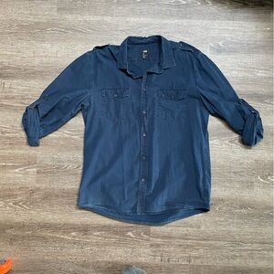 Men's Navy Blue Casual Shirt H&M